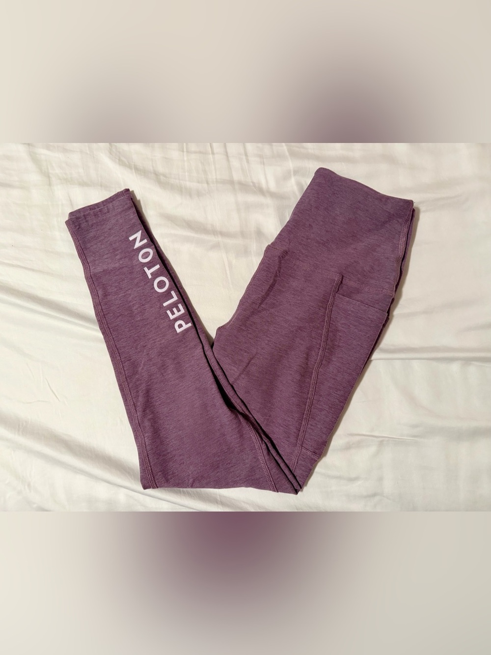 Peloton x Beyond Yoga Spacedye High Waisted Midi Leggings Heathered Plum